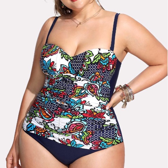 🆕➕Open back floral plus one piece swimsuit - Picture 5 of 6